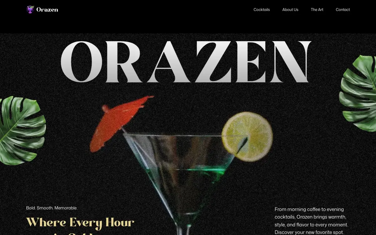 Orazen Cafe & Bar — Scroll Experience